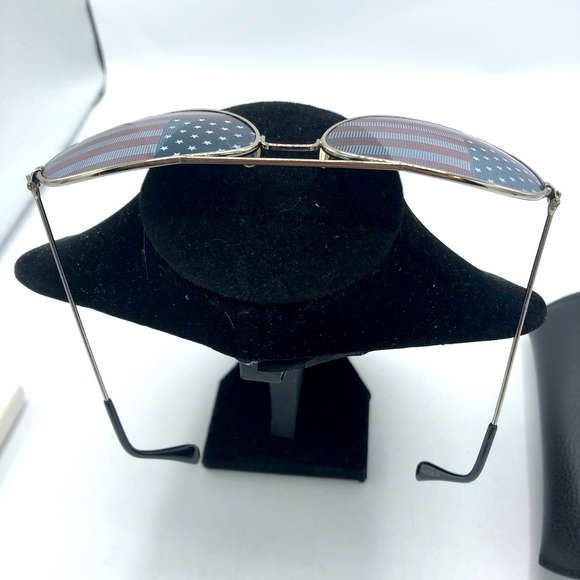 UNISEX FLAG PRINT AVIATOR SUNGLASSES EXCELLENT CONDITION UV PROTECTION. - Picture 6 of 12
